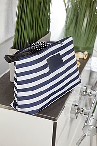 OZZY Pruhovaná kosmetická taška, bílo modrá