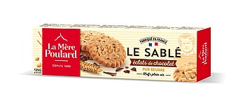 PABA Francouzské sušenky La Mére Poulard Tradition Chocolate chip butter biscuits, papír 125 g - reklamní předměty