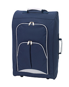 Palubní kufr s kapsami na zip, modrý - reklamní předměty