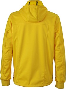 Pánská 3-vrstvá sofshellová bunda JAMES & NICHOLSON, žlutá, 3XL