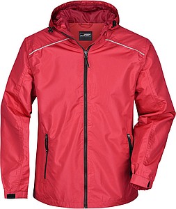 Pánska bunda do dažďa James & Nicholson RAIN, červená, 3XL