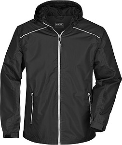 Pánská bunda do deště James & Nicholson RAIN, černá, 3XL