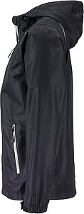 Pánská bunda do deště James & Nicholson RAIN, černá, 3XL