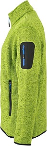 Pánská fleecová bunda James Nicholson knit fleece jacket men, jasně zelená/modrá, vel. M