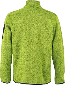 Pánská fleecová bunda James Nicholson knit fleece jacket men, jasně zelená/modrá, vel. M