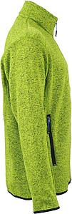 Pánská fleecová bunda James Nicholson knit fleece jacket men, jasně zelená/modrá, vel. M