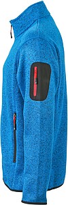 Pánská fleecová bunda James Nicholson knit fleece jacket men, královská modrá/červená, vel. S