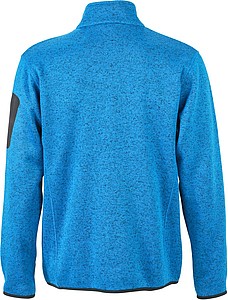 Pánská fleecová bunda James Nicholson knit fleece jacket men, královská modrá/červená, vel. XXL