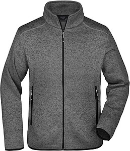 Pánská fleecová bunda James Nicholson knit fleece jacket men, stříbrná/tmavě šedá, vel. L