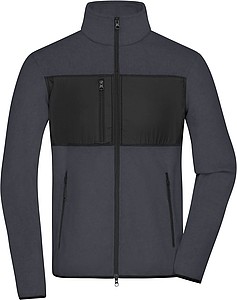 Pánská fleecová bunda James & Nicholson, tmavě šedá, XL