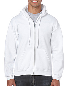 Pánská mikina GILDAN HEAVY BLEND ADULT FULL ZIP HOODED 271g, bílá, S