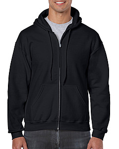 Pánská mikina GILDAN HEAVY BLEND ADULT FULL ZIP HOODED 271g, černá, 2XL