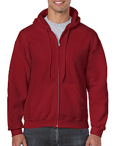 Pánská mikina GILDAN HEAVY BLEND ADULT FULL ZIP HOODED 271g, červenohnědá světlá, S