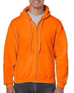 Pánská mikina GILDAN HEAVY BLEND ADULT FULL ZIP HOODED 271g, světle oranžová, S