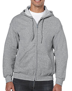 Pánská mikina GILDAN HEAVY BLEND ADULT FULL ZIP HOODED 271g, světle šedý melír, S