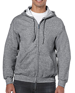 Pánská mikina GILDAN HEAVY BLEND ADULT FULL ZIP HOODED 271g, tmavě šedý melír, S