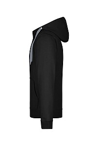 Pánská mikina James & Nicholson Doubleface, černá/šedá, velikost L