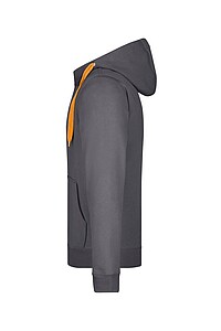 Pánská mikina James & Nicholson Doubleface, šedá/oranžová, velikost L