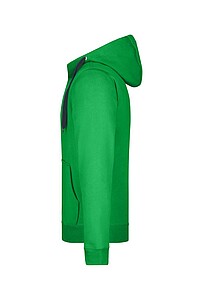 Pánská mikina James & Nicholson Doubleface, zekená/grafitová, velikost L