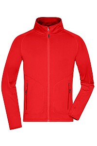 Pánská mikina James & Nicholson Stretchfleece, červená, velikost S