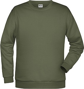 Pánská mikina James Nicholson sweatshirt men, tmavá zelená vojenská, vel. S