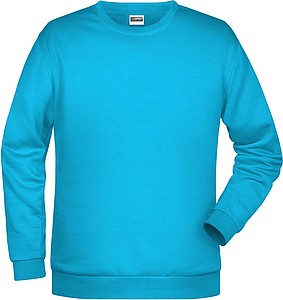 Pánská mikina James Nicholson sweatshirt men, tyrkysová, vel. 3XL
