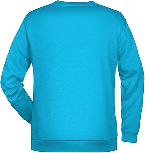 Pánská mikina James Nicholson sweatshirt men, tyrkysová, vel. 3XL