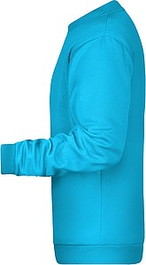Pánská mikina James Nicholson sweatshirt men, tyrkysová, vel. M