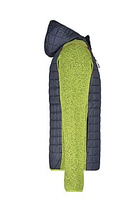 Pánská mikina James & Nicholson, zelený melír/antracitová, velikost 3XL