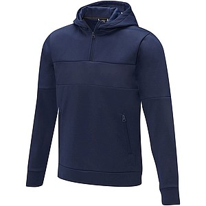 Pánská mikina s kapucí a čtvrtinovým zipem Elevate SAYAN, námořní modrá, vel. XS