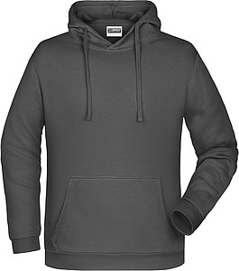Pánská mikina s kapucí James Nicholson sweat hoodie men, antracitová, vel. M