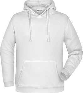 Pánská mikina s kapucí James Nicholson sweat hoodie men, bílá, vel. S - potisk mikin