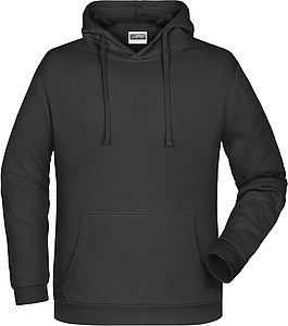 Pánská mikina s kapucí James Nicholson sweat hoodie men, černá, vel. 3XL