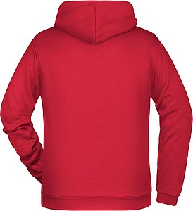 Pánská mikina s kapucí James Nicholson sweat hoodie men, červená, vel. 5XL