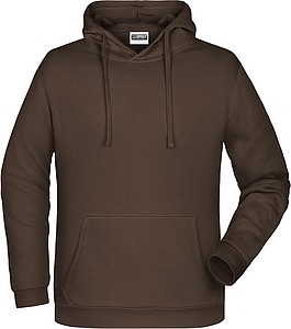 Pánská mikina s kapucí James Nicholson sweat hoodie men, hnědá, vel. M