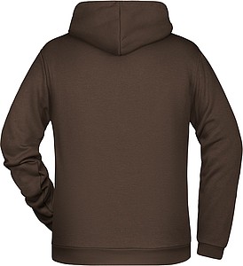 Pánská mikina s kapucí James Nicholson sweat hoodie men, hnědá, vel. M