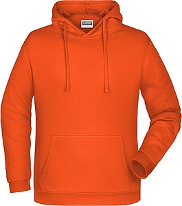 Pánská mikina s kapucí James Nicholson sweat hoodie men, oranžová, vel. M