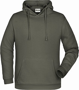 Pánská mikina s kapucí James Nicholson sweat hoodie men, šedá, vel. 3XL
