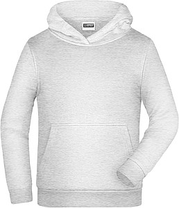 Pánská mikina s kapucí James Nicholson sweat hoodie men, sv. šedý melír, vel. M