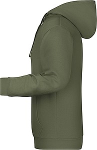 Pánská mikina s kapucí James Nicholson sweat hoodie men, tmavá zelená vojenská, vel. L