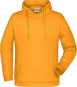 Pánská mikina s kapucí James Nicholson sweat hoodie men, tmavě žlutá, vel. M