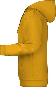 Pánská mikina s kapucí James Nicholson sweat hoodie men, tmavě žlutá, vel. M