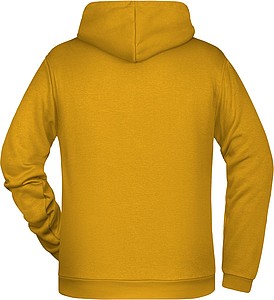 Pánská mikina s kapucí James Nicholson sweat hoodie men, tmavě žlutá, vel. M