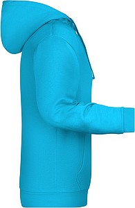 Pánská mikina s kapucí James Nicholson sweat hoodie men, tyrkysová, vel. XXL