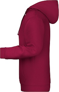 Pánská mikina s kapucí James Nicholson sweat hoodie men, vínová, vel. M