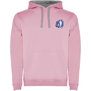 Pánská mikina s kapucí ROLY URBAN, růžová s šedými doplňky, XS