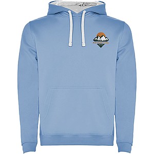Pánská mikina s kapucí ROLY URBAN, světle modrá s bílými doplňky, 2XL