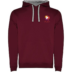 Pánská mikina s kapucí ROLY URBAN, vínová s šedými doplňky, XS