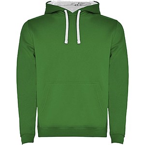 Pánská mikina s kapucí ROLY URBAN, zelená s bílými doplňky, XS