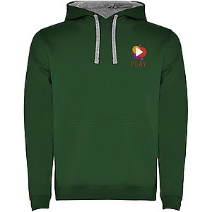 Pánská mikina s kapucí ROLY URBAN, zelená s šedými doplňky, XS
